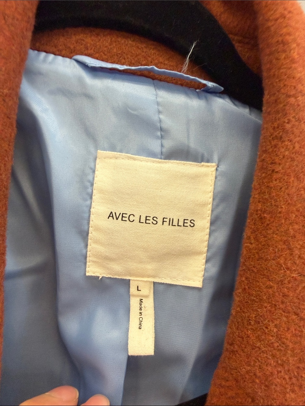 Avec Les Filles Rust Wool-Blend Long Trench Coat - Picture 5 of 7